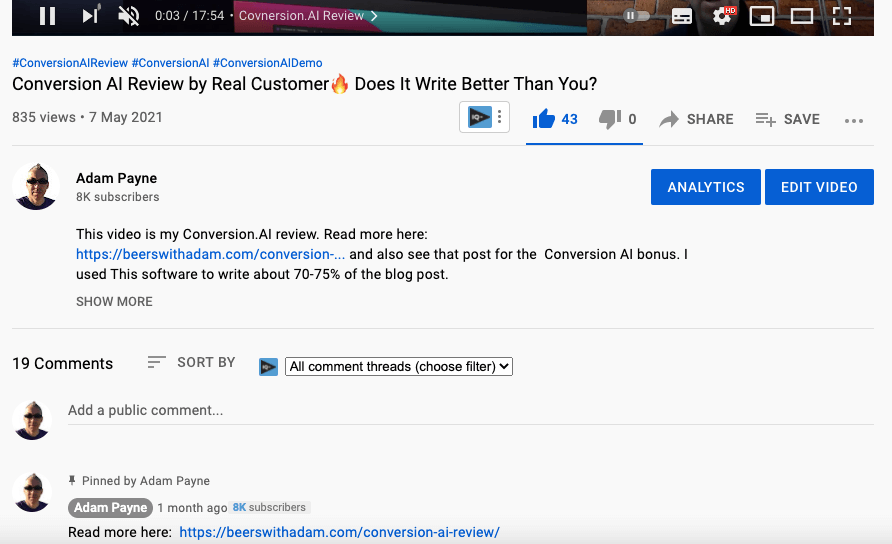 Video as a traffic source